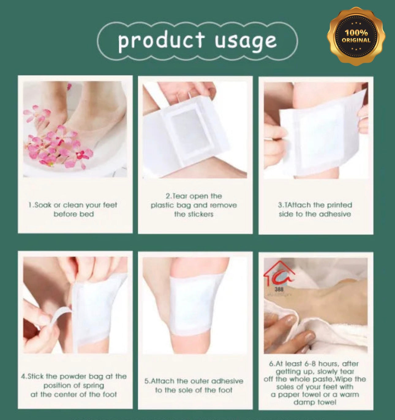 100% Herbal Detox Foot Pads — 1 Pack (Buy 1 Get 1 Free)