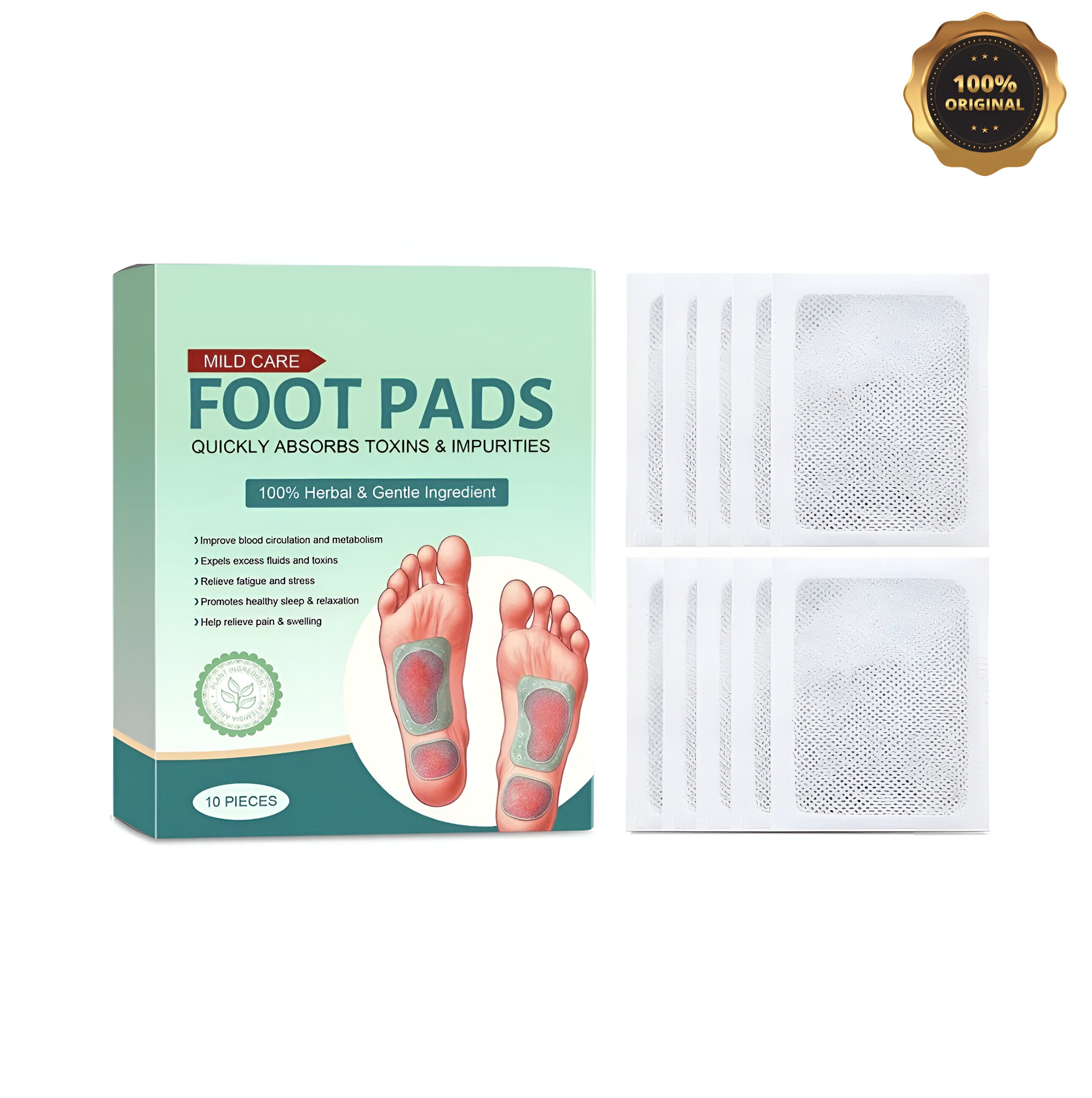 100% Herbal Detox Foot Pads — 1 Pack (Buy 1 Get 1 Free)